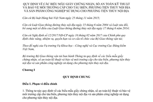 Thông tư 25/2017/TT-BGTVT giấy chứng nhận an toàn môi trường tàu biển phương tiện thủy nội địa