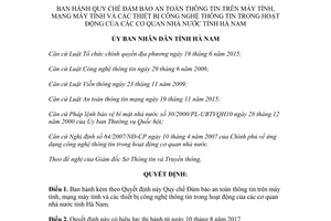Quyết định 23/2017/QĐ-UBND an toàn thông tin mạng máy tính thiết bị công nghệ cơ quan Hà Nam