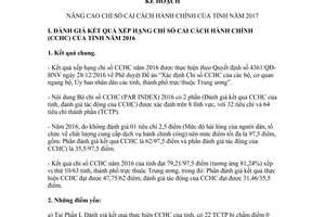 Kế hoạch 162/KH-UBND 2017 nâng cao chỉ số cải cách hành chính Huế