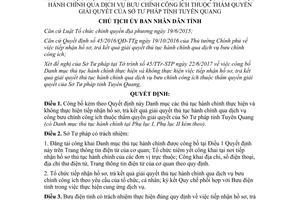 Quyết định 841/QĐ-UBND 2017 thủ tục hành chính nhận hồ sơ trả kết quả bưu chính công Tuyên Quang