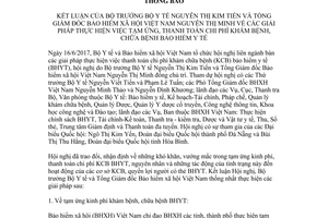 Thông báo 798/TB-BYT-BHXH VN 2017 giải pháp tạm ứng thanh toán chi phí chữa bệnh bảo hiểm y tế