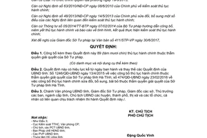 Quyết định 1902/QĐ-UBND 2017 công bố thủ tục hành chính thẩm quyền Sở Tư pháp Hà Tĩnh