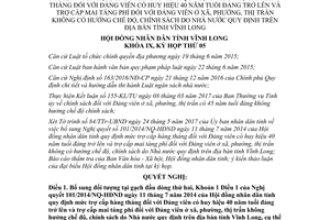 Nghị quyết 58/2017/NQ-HĐND bổ sung 101/2014/NQ-HĐND trợ cấp tháng đảng viên Vĩnh Long