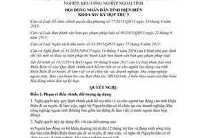 Nghị quyết 56/2017/NQ-HĐND hỗ trợ tiền vé xe cho người lao động đi sơ tuyển doanh nghiệp Điện Biên