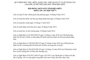 Nghị quyết 61/2017/NQ-HĐND mức thu miễn giảm thu nộp quản lý sử dụng phí lệ phí Điện Biên