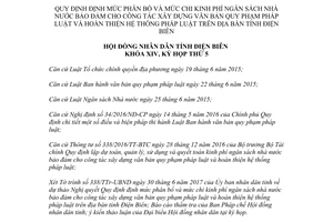 Nghị quyết 65/2017/NQ-HĐND chi kinh phí công tác xây dựng văn bản quy phạm pháp luật Điện Biên