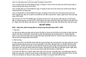 Nghị quyết 11/2017/NQ-HĐND Kế hoạch đầu tư công trung hạn 05 năm nguồn ngân sách Tây Ninh