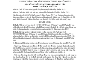 Nghị quyết 06/2017/NQ-HĐND phát triển kinh tế xã hội quốc phòng an ninh Vũng Tàu