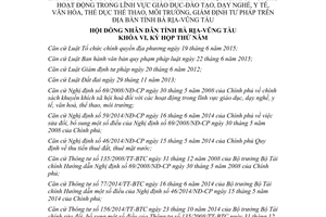 Nghị quyết 13/2017/NQ-HĐND khuyến khích xã hội hóa giáo dục y tế thể dục Bà Rịa Vũng Tàu