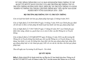 Quyết định 1163/QĐ-BTTTT 2017 đính chính 06/2017/TT-BTTTT Truyền thông giảm nghèo 2020