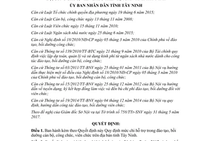 Quyết định 21/2017/QĐ-UBND mức chi hỗ trợ đào tạo bồi dưỡng cán bộ công chức viên chức Tây Ninh