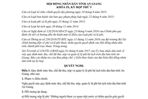 Nghị quyết 13/2017/NQ-HĐND quy định mức thu chế độ thu nộp quản lý lệ phí hộ tịch An Giang