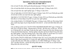 Nghị quyết 73/2017/NQ-HĐND mạng lưới Giáo dục nghề nghiệp Bình Định 2020 tầm nhìn 2030