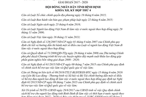 Nghị quyết 75/2017/NQ-HĐND chính sách hỗ trợ người lao động làm việc nước ngoài Bình Định 2020