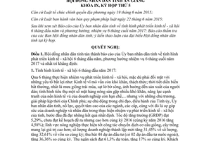 Nghị quyết 06/2017/NQ-HĐND nhiệm vụ phát triển kinh tế xã hội 6 tháng cuối năm An Giang