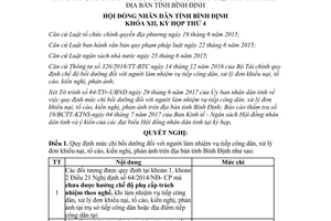 Nghị quyết 62/2017/NQ-HĐND chi bồi dưỡng người làm nhiệm vụ tiếp công dân Bình Định