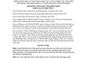 Nghị quyết 77/2017/NQ-HĐND chi định mức kinh phí xây dựng hoàn thiện văn bản quy phạm Bình Định