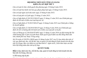 Nghị quyết 09/2017/NQ-HĐND chế độ thu nộp và quản lý lệ phí đăng ký kinh doanh An Giang