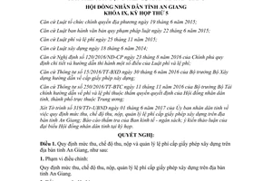 Nghị quyết 08/2017/NQ-HĐND mức thu chế độ thu nộp quản lý lệ phí cấp giấy phép xây dựng An Giang