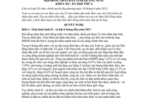 Nghị quyết 25/2017/NQ-HĐND nhiệm vụ phát triển kinh tế xã hội 6 tháng cuối năm Quảng Ngãi