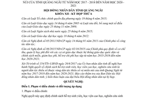 Nghị quyết 27/2017/NQ-HĐND hỗ trợ sinh viên dân tộc thiểu số miền núi Quảng Ngãi 2018 2020