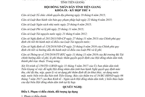 Nghị quyết 08/2017/NQ-HĐND phí thẩm định đề án khai thác sử dụng nước mặt nước biển Tiền Giang