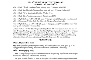 Nghị quyết 16/2017/NQ-HĐND quản lý sử dụng phí bảo vệ môi trường nước thải Tiền Giang