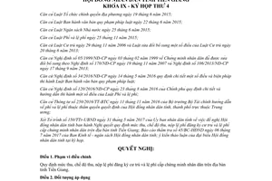 Nghị quyết 13/2017/NQ-HĐND mức thu lệ phí đăng ký cư trú cấp chứng minh nhân dân Tiền Giang