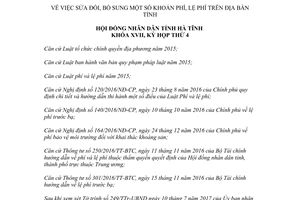 Nghị quyết 53/2017/NQ-HĐND sửa đổi khoản phí lệ phí Hà Tĩnh