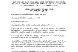 Nghị quyết 58/2017/NQ-HĐND giá khám chữa bệnh không thanh toán bảo hiểm y tế công Hà Tĩnh