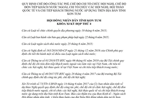 Nghị quyết 11/2017/NQ-HĐND phí tổ chức hội nghị tiếp khách nước ngoài hội thảo quốc tế Kon Tum