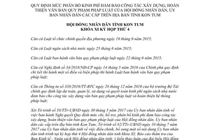 Nghị quyết 15/2017/NQ-HĐND phân bổ kinh phí xây dựng văn bản quy phạm pháp luật Kon Tum