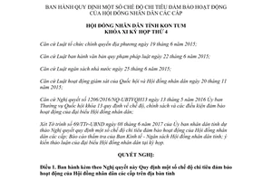 Nghị quyết 13/2017/NQ-HĐND chế độ chi đảm bảo hoạt động của Hội đồng nhân dân Kon Tum