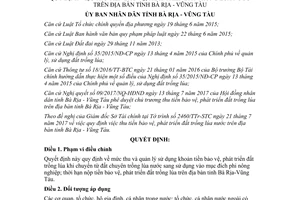 Quyết định 20/2017/QĐ-UBND việc thu tiền bảo vệ phát triển đất trồng lúa nước Bà Rịa Vũng Tàu