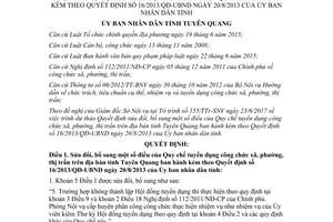 Quyết định 09/2017/QĐ-UBND sửa đổi Quy chế tuyển dụng công chức 16/2013/QĐ-UBND Tuyên Quang