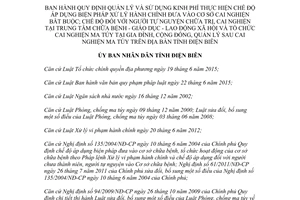 Quyết định 16/2017/QĐ-UBND chế độ áp dụng biện pháp xử lý cơ sở cai nghiện bắt buộc Điện Biên