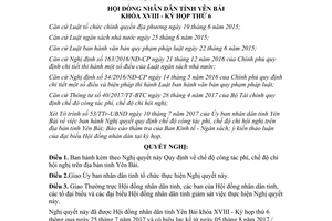 Nghị quyết 26/2017/NQ-HĐND Quy định chế độ công tác phí chi hội nghị Yên Bái