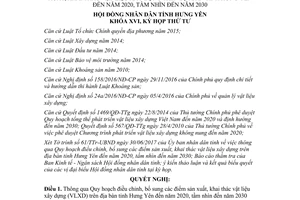 Nghị quyết 104/2017/NQ-HĐND Quy hoạch bổ sung điểm sản xuất khai thác vật liệu xây dựng Hưng Yên