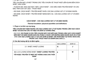 Tiêu chuẩn xây dựng Việt Nam TCXDVN 299:2003 về Cách nhiệt - Các đại lượng vật lý và định nghĩa do Bộ Xây dựng ban hành