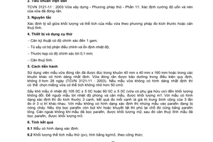 Tiêu chuẩn Việt Nam TCVN 3121-10:2003 về vữa xây dựng - phương pháp thử - phần 10: xác định khối lượng thể tích mẫu vữa đóng rắn do Bộ Khoa học và Công nghệ ban hành