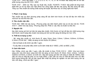 Tiêu chuẩn Việt Nam TCVN 3121-1:2003 về vữa xây dựng - phương pháp thử - phần 1: xác định kích thước hạt cốt liệu lớn nhất do Bộ Khoa học và Công nghệ ban hành