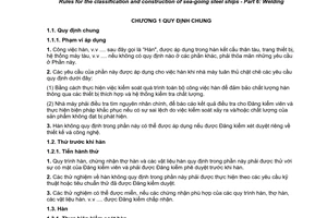 Tiêu chuẩn quốc gia TCVN 6259-6:2003 về Quy phạm phân cấp và đóng tàu biển vỏ thép - Phần 6: Hàn