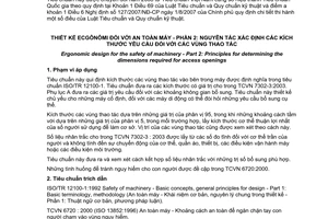 Tiêu chuẩn quốc gia TCVN 7302-2:2003 (ISO 15534-2 : 2000) về Thiết kế ecgônômi đối với an toàn máy - Phần 2: Nguyên tắc xác định các kích thước yêu cầu đối với các vùng thao tác