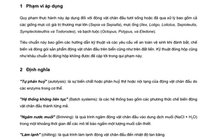 Tiêu chuẩn Việt Nam TCVN 7265:2003 về quy phạm thực hành đối với động vật chân đầu
