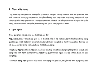 Tiêu chuẩn Việt Nam TCVN 7266:2003 về quy phạm thực hành đối với thủy sản đóng hộp
