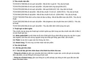 Tiêu chuẩn Việt Nam TCVN 7201:2002 về Phân định và thu nhận dữ liệu tự động - Nhãn Pallet EAN - Yêu cầu kỹ thuật