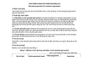 Tiêu chuẩn Việt Nam TCVN 6168:2002 về chế phẩm vi sinh vật phân giải xenlulo