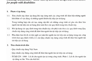 Tiêu chuẩn xây dựng TCXDVN 264:2002 về Nhà và công trình - Nguyên tắc cơ bản để thiết kế công trình đảm bảo người tàn tật tiếp cận sử dụng