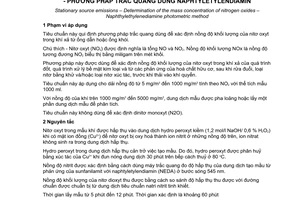 Tiêu chuẩn Việt Nam TCVN 7172:2002 (ISO 11564 : 1998) về sự phát thải nguồn tĩnh - xác định nồng độ khối lượng nitơ ôxit - phương pháp trắc quang dùng naphtyletylendiamin do Bộ Khoa học và Công nghệ ban hành