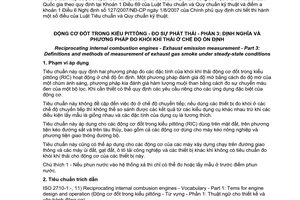 Tiêu chuẩn quốc gia TCVN 6852-3:2002 (ISO 8178-3:1994) về Động cơ đốt trong kiểu pittông - Đo sự phát thải - Phần 3: Định nghĩa và phương pháp đo khói của khí thải ở chế độ ổn định